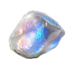 Fototapeta premium A Smooth Chunk of Moonstone with Iridescent Sheen Isolated on Transparent Background