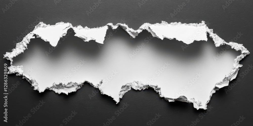 Poster a wrinkled piece of paper with a circular hole in the center, showcasing a weathered and aged appear