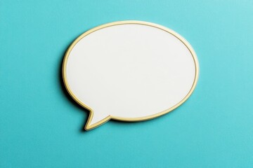 Blank white speech bubble icon for engaging social media marketing, conversation initiators, and effective communication strategies in minimalist design