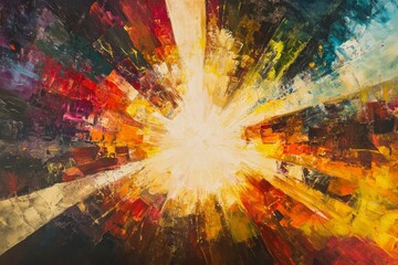 A radiant explosion of light and color, symbolizing energy and motion