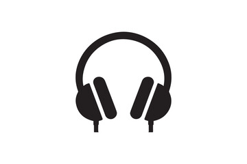 Headphone icon vector silhouette isolated in white background