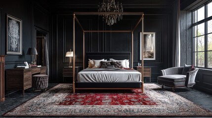Opulent Dark Bedroom Interior Design