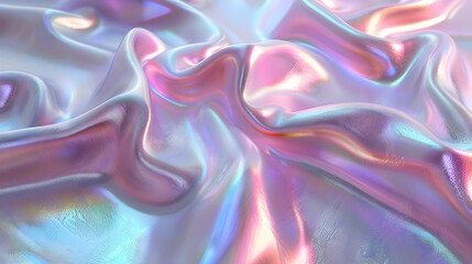 Obraz premium 3D Abstract Background - Iridescent Holographic Fabric Texture