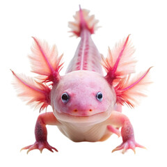 Baby Axolotl isolated on transparent background  
