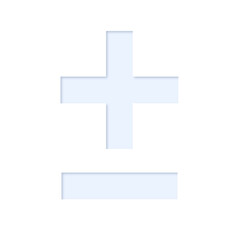 Obraz premium plus-minus sign in light blue color with inner shadow and cutout effect, transparent background
