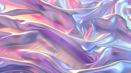 Obraz premium Abstract Background - Iridescent Flowing Fabric Texture, 3D Render