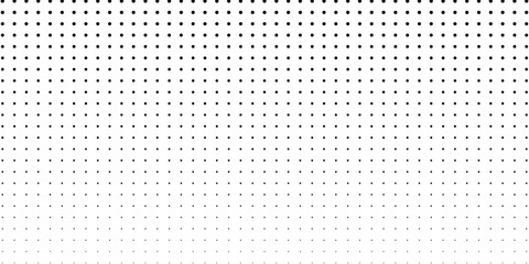 Dotted gradient vector illustration, white and black halftone background, horizontal seamless dotted lines, monochrome dots texture backdrop, retro effect. modern