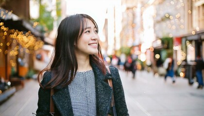 街を歩く日本人女性