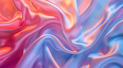 Obraz premium Abstract Background - Flowing Iridescent Satin Fabric in Pink and Blue
