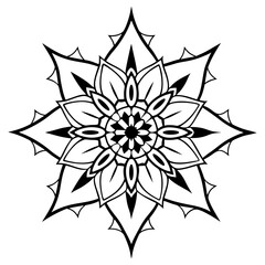 Obraz premium Gothic Mandala. Dark and Intricate Coloring Design. Generative AI.