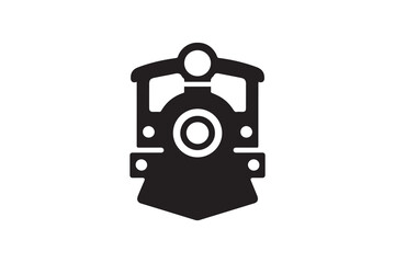 Train head icon vector silhouette isolated in white background