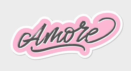 Amore. Handwritten words with a brush. Calligraphy in vector