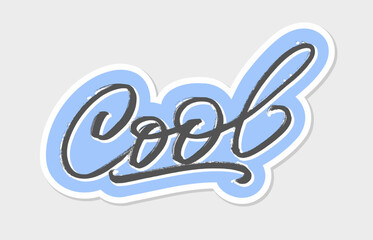 Cool. Handwritten words with a brush. Calligraphy in vector