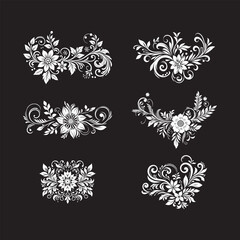 decoration frame flower set art design