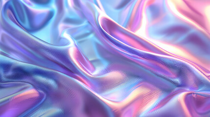 Obraz premium Abstract Background Illustration - Iridescent Holographic Fabric Texture, Pink, Blue, Purple
