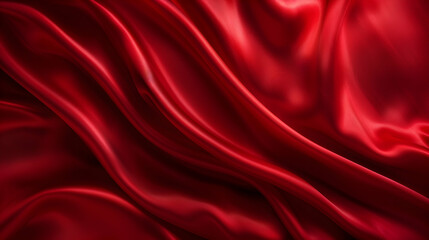Obraz premium Photo - Luxurious Red Silk Background Draped Fabric Texture