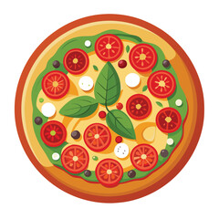 Delicious Pizza with Fresh Tomatoes, Mozzarella, and Basil