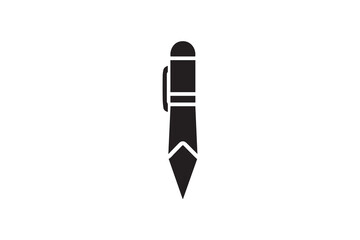 pen icon vector silhouette isolated in white background