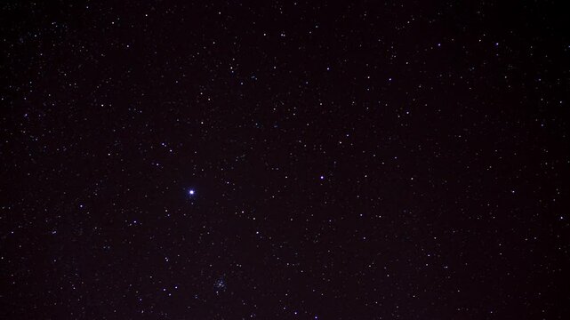 Time lapse of the brightest star Sirius moving across the night sky