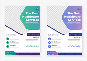 Creative a4 medical and healthcare flyer or poster template design