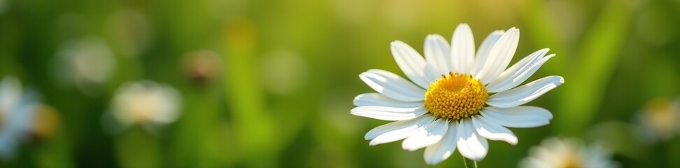 Fototapeta premium Chamomile daisy in full bloom with its stamens, blossom, flowers, nature