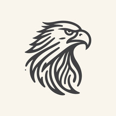 Obraz premium Elegant eagle head line art vector illustration design, perfect for prints and digital use. vintage eagle line art logo
