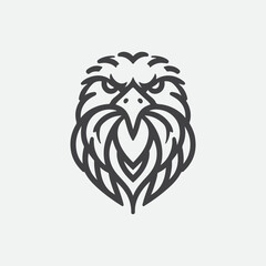 Elegant eagle head line art vector illustration design, perfect for prints and digital use. vintage eagle line art logo