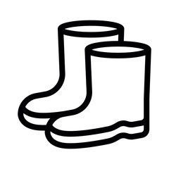 rubber boots icon symbolizing foot protection and safety.