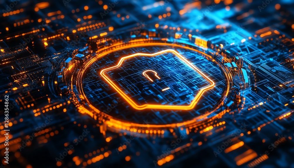 Aufkleber digital fortress protecting sensitive business data, cyber walls reinforced with encryption codes, f