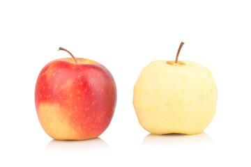 apple peel bite isolated on white background