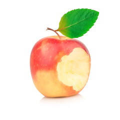 apple peel bite isolated on white background