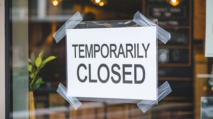 Temporarily Closed Shop Sign Business Interruption Notice