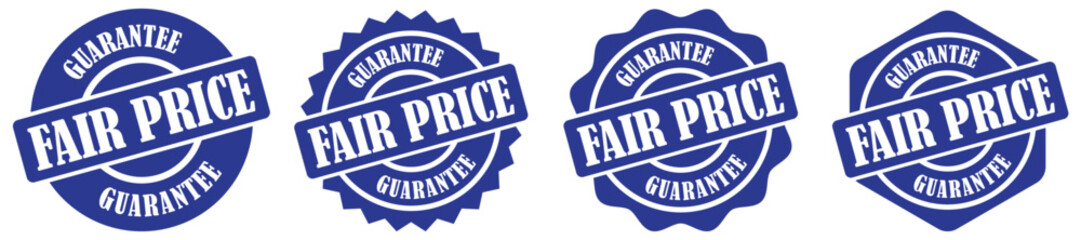 Fair price badge for customer satisfaction. Best deal certification badge for customer confidence. Secure discount rate approval seal for retail commerce. Vector illustration 