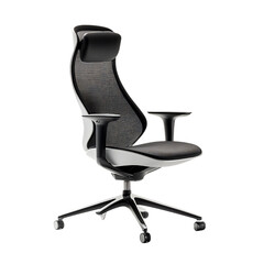A Sleek Ergonomic Office Chair Designed with Lumbar Isolated on Transparent Background