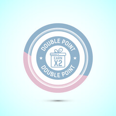 Earn x2 double point icon design illustration. Earn x2 sign symbol for promotion, Pastel color button design