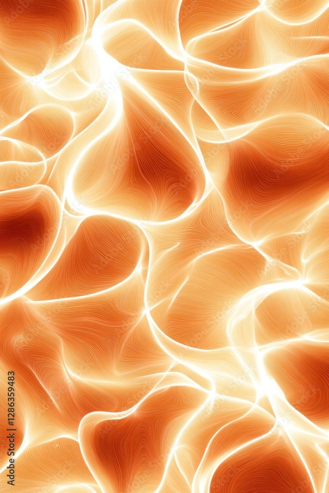 Poster abstract background with orange and white flowing patterns. warm, glowing texture with organic shape