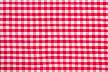 red and white checkered tablecloth