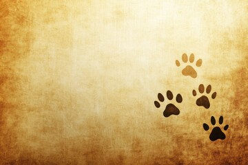 Paw Print Background on Distressed Vintage Texture