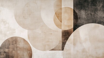 A minimalist boho wall print with abstract shapes and neutral tones.