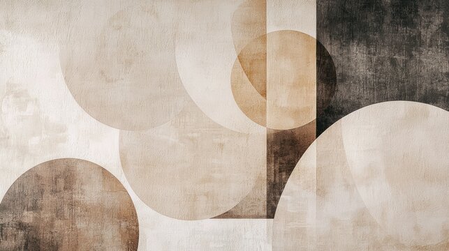 A minimalist boho wall print with abstract shapes and neutral tones.