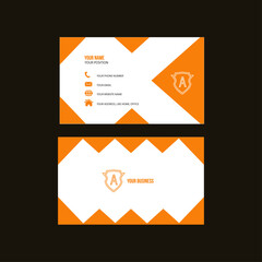 Professional Business Card Template Orange editable.