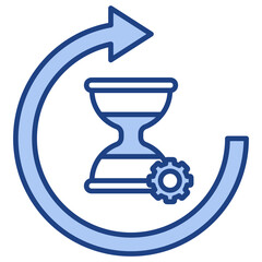 Processing Time Blue Icon