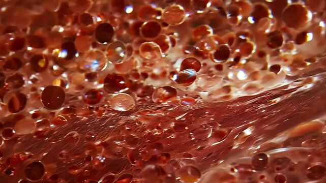 A highly detailed 3D-rendered visualization of microscopic blood clots, representing medical science, circulation, and the study of clotting disorders or biotechnology.  
