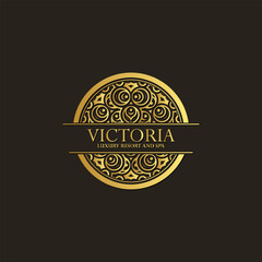 Luxury hotel label template. Trendy vintage royal ornament frames illustration.