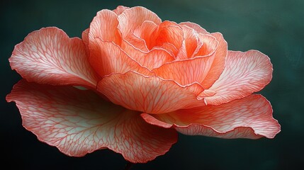 Stunning Coral Rose Closeup Detailed Flower Photography