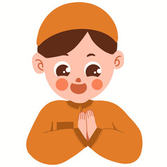 Cute boy moslem icon