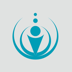 Alchemy symbol. Sacred geometry circle logo. Modern, geometric style icon isolated on light fund. Circular minimal deco design lines symbolizing evolution and mindfulness.