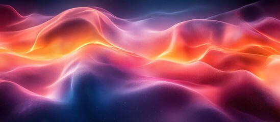 Obraz premium Abstract glowing waves of vibrant orange, pink, and blue.
