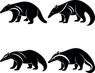 Anteater Silhouette Vector Icon Ideal for Animal & Conservation Projects.