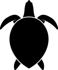 Sea turtle black logo icon isolated on white background vector illustration